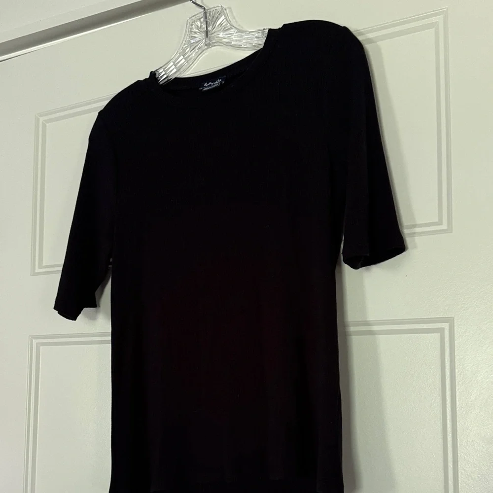 Splendid Black Ribbed Tee - Picture 5 of 6